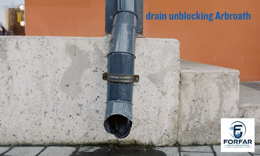 Fast reliable drain unblocking Arbroath — professional drainage engineer clearing severely blocked drains at coastal Arbroath property with specialist jetting equipment for drain unblocking Arbroath service